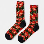 Red Tulips Patroon Sokken (Links)