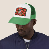 Red Tulips Patroon Trucker Pet (In situ)
