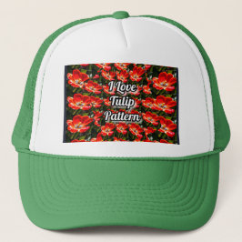 Red Tulips Patroon Trucker Pet