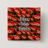Red Tulips Patroon Vierkante Button 5,1 Cm (Voorkant)