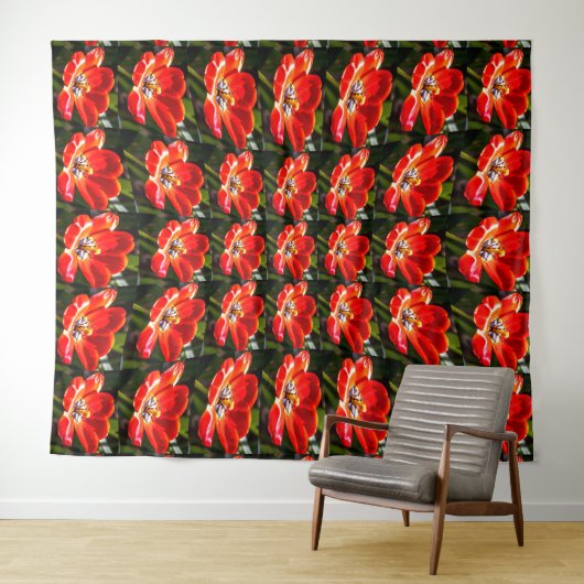 Red Tulips Patroon Wandkleed (In Situ (horizontaal))