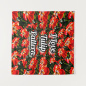 Red Tulips Patroon Wandkleed (Voorkant (horizontaal))