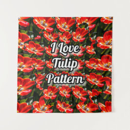 Red Tulips Patroon Wandkleed