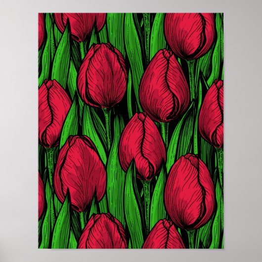 Red tulips poster (Voorkant)