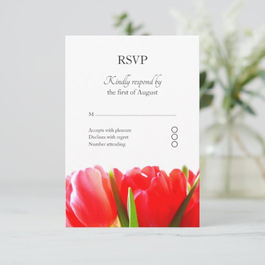 Red Tulips Response Kaart (Staand voorkant)