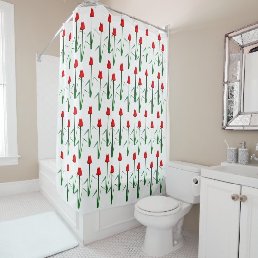 Red Tulips Shower Curtain Douchegordijn (In situ)