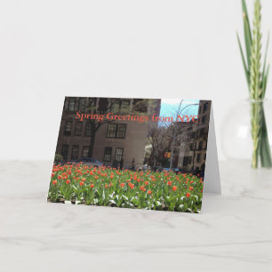 Red Tulips Spring Greetings van NYC-kaart Kaart