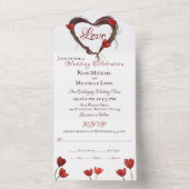 Red Tulips Spring Love Wedding All In One Uitnodiging (Binnen)