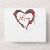 Red Tulips Spring Love Wedding All In One Uitnodiging (Achterkant)