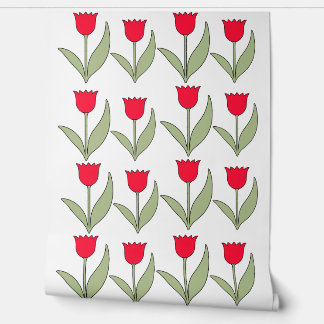 Red Tulips springtime all year Behang