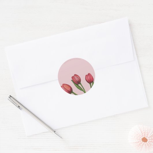 Red Tulips Sticker (Envelop)