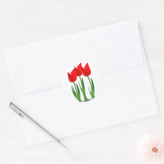 Red Tulips Sticker (Envelop)