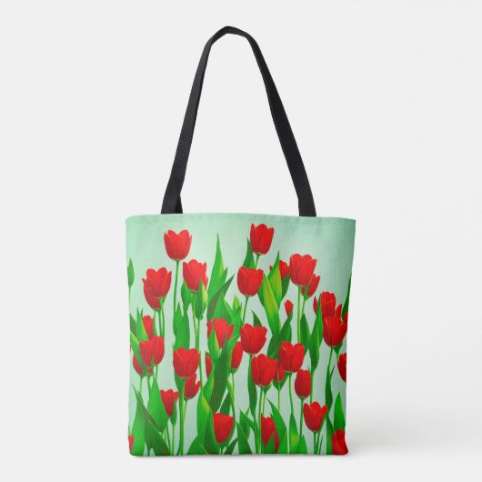 Red Tulips Tote Bag (Achterkant)