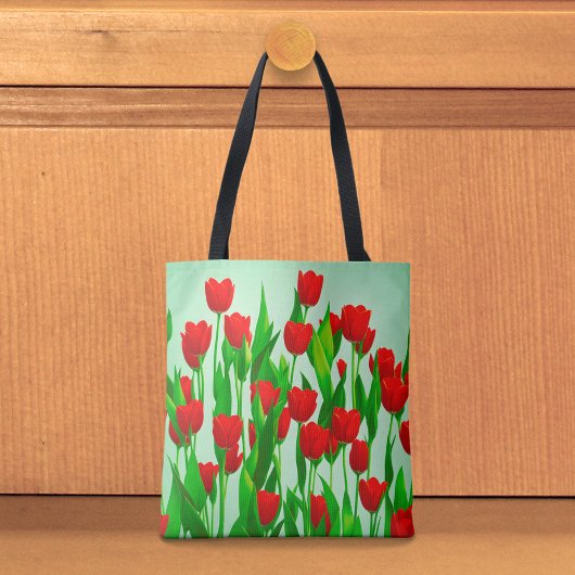 Red Tulips Tote Bag