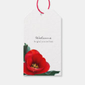 Red Tulp Double Sided CadeauLabel (Voorkant)
