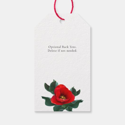 Red Tulp Double Sided CadeauLabel (Achterkant)