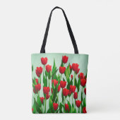 Red Tulp Flower Canvas tas (Achterkant)