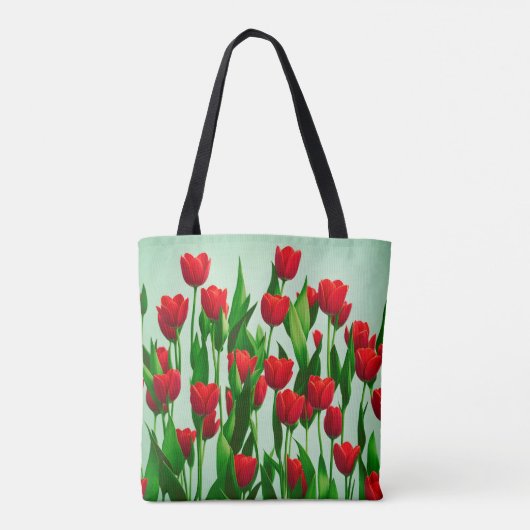 Red Tulp Flower Canvas tas (Achterkant)