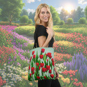 Red Tulp Flower Canvas tas