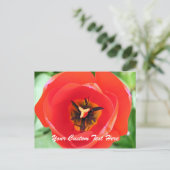 Red Tulp Macro Flower Custom-Briefkaart Briefkaart (Staand voorkant)