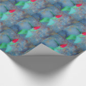 Red Tulp op blauw grijze laat Cadeaupapier (Hoek)