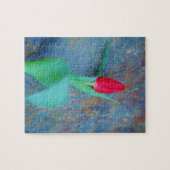 Red Tulp op blauw grijze laat Legpuzzel (Horizontaal)