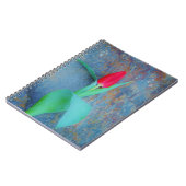 Red Tulp op blauw grijze laat Notitieboek (Linkerzijde)