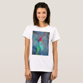 Red Tulp op blauw grijze laat T-shirt (Voorkant volledig)