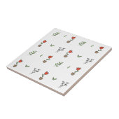 Red Tulp Potlood Plant Pattern Tegeltje (Zijkant)