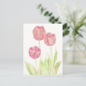 Red Tulp Spring Flower Cottage Art Briefkaart (Staand voorkant)