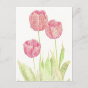 Red Tulp Spring Flower Cottage Art Briefkaart