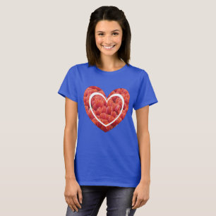 Red Tulps Field Heart Basic T-Shirt