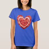 Red Tulps Field Heart Basic T-Shirt (Voorkant)