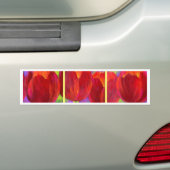Red Tulps Flowers Art Painting - Multi Bumpersticker (Op auto)