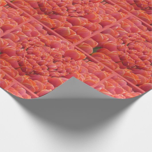 Red Tulps Hearts Pattern Wrapping Paper Cadeaupapier (Hoek)