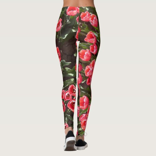 Red Tulps Pattern Legging (Achterkant)