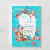 Red Tulps & Visiting & Visiting Butterflies. Kaart (Voorkant)