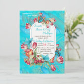 Red Tulps & Visiting & Visiting Butterflies. Kaart (Staand voorkant)