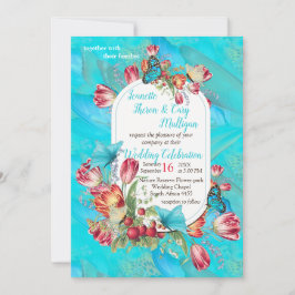 Red Tulps & Visiting & Visiting Butterflies. Kaart