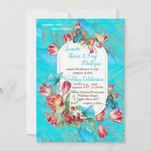 Red Tulps & Visiting & Visiting Butterflies. Kaart