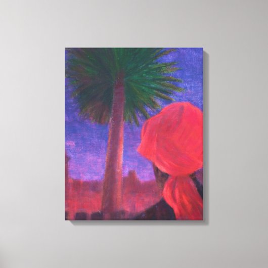 Red Turban dusk Jodhpur 2012 Canvas Afdruk (Voorkant)