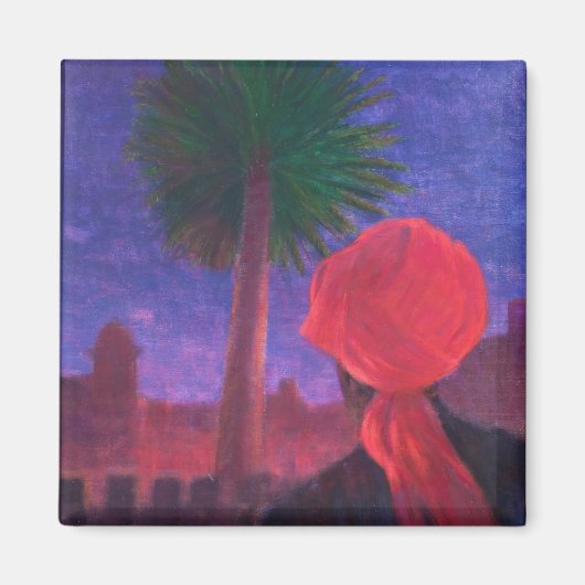 Red Turban dusk Jodhpur 2012 Magneet (Voorkant)