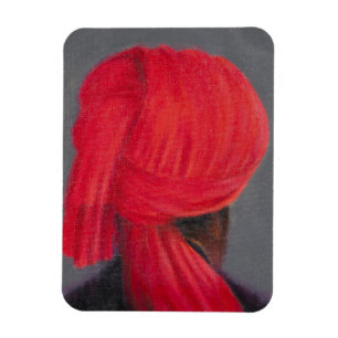 Red Turban op grijs 2014 Magneet