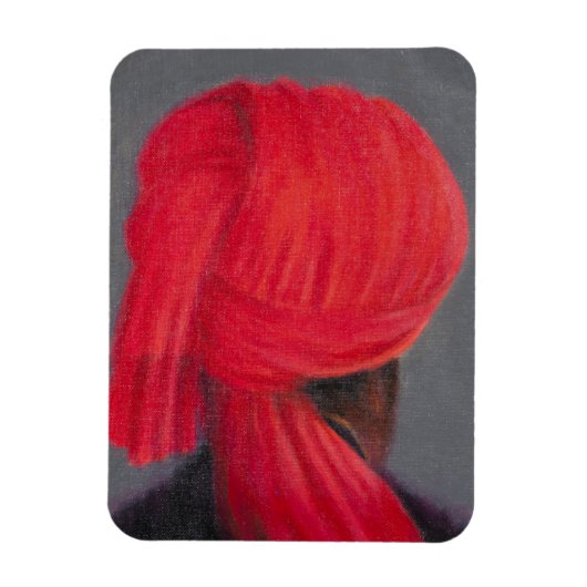 Red Turban op grijs 2014 Magneet (Verticaal)