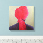 Red Turban Purple Jacket Canvas Afdruk (Insitu (Houten vloer))