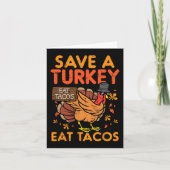 red turkije eet tacos mexicaans leuk Thanksgiving  Kaart (Voorkant)
