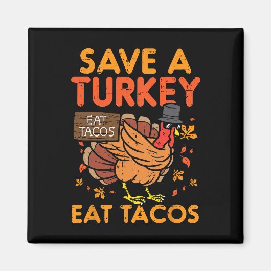 red turkije eet tacos mexicaans leuk Thanksgiving  Magneet (Voorkant)