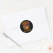 red turkije eet tacos mexicaans leuk Thanksgiving  Ronde Sticker (Envelop)