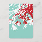 Red & Turquoise Bamboo Leaves Chinese Tea Ceremony Informatiekaartje (Achterkant)