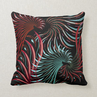 Red, Turquoise en Black Abstracte Wings Kussen